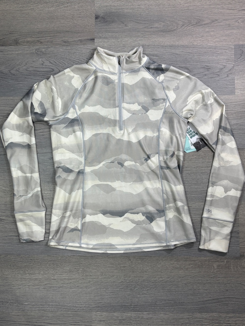 DSG Girls Camo Cold‎ Weather Compression 1/4 Zip - size Large 14 NWT